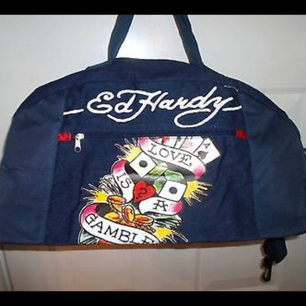 Ed Hardy Gym/Duffel Bag “Love is a Gamble”